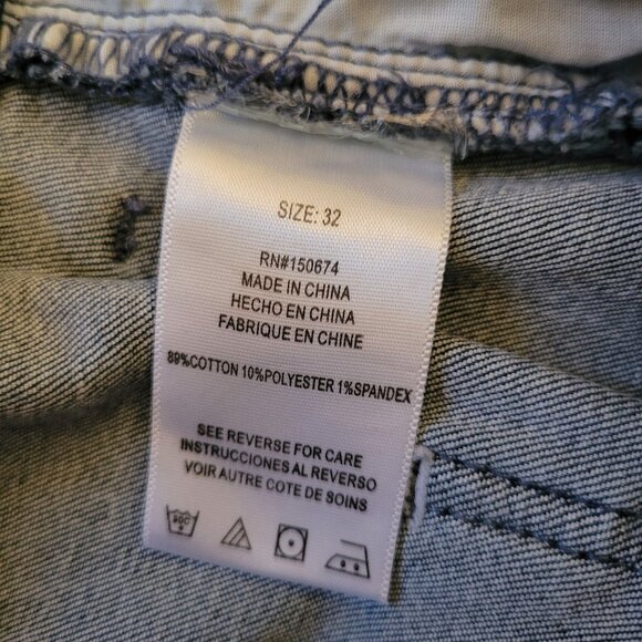 Wash Lab Blue Jean Denim Skirt 32 Flared A Line Back Slit Yellowstone SALLY - Picture 5 of 8